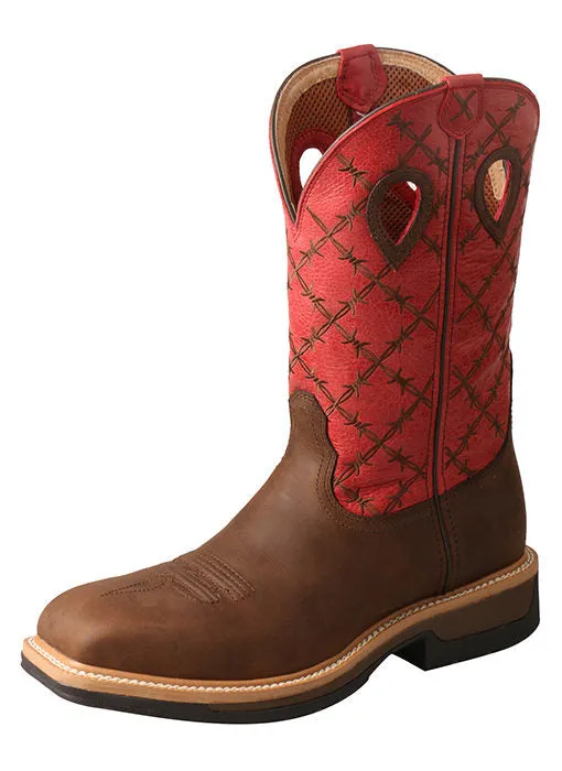 TWISTED X ALLOY TOE WESTERN WORK BOOT - RED WIRE