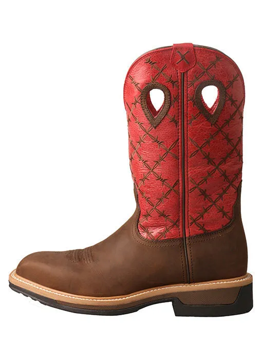 TWISTED X ALLOY TOE WESTERN WORK BOOT - RED WIRE