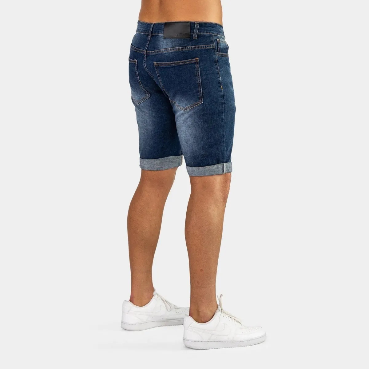 Ultra Stretch Denim Shorts - Deep Indigo Fade