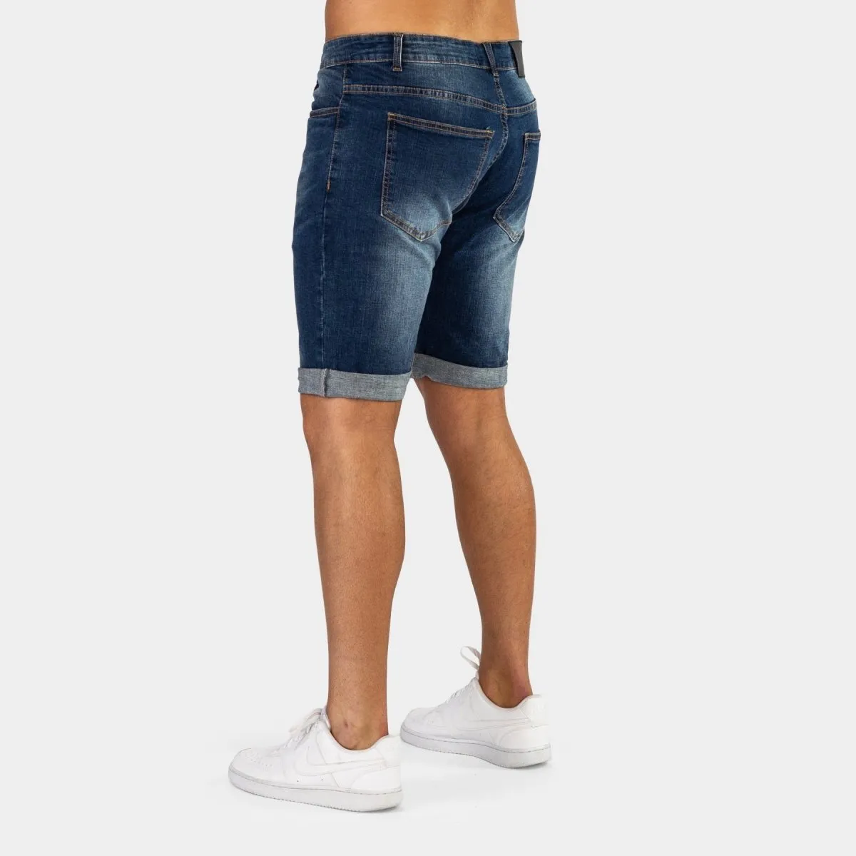 Ultra Stretch Denim Shorts - Deep Indigo Fade