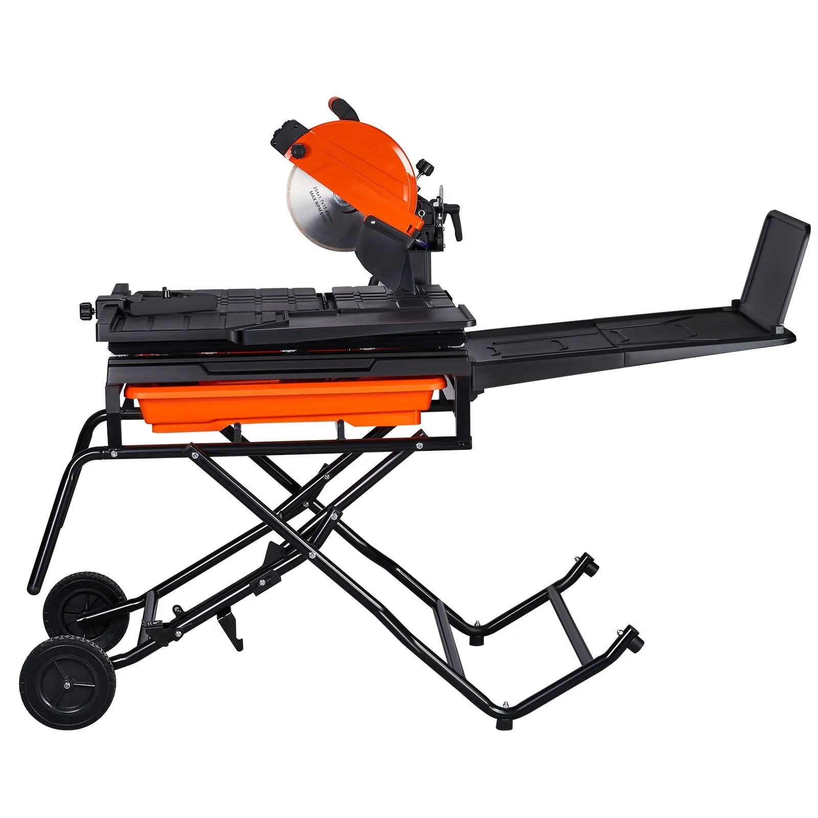 Vevor Wet Tile Saw with Stand 10-inch Steel Blade 4500 RPM 0-45° Cutting Angle New